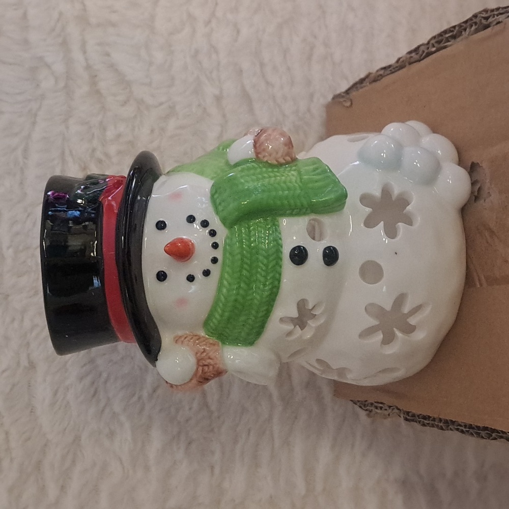 NEW Yankee Candle Snowman Luminary Tea Light Candle Holder